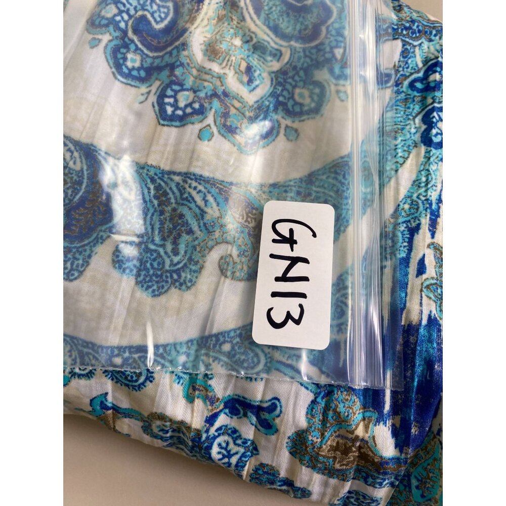 Chicos 2 Womens Paisley Button Up Top Size Large Crinkle Western Boho Blue Artsy - Picture 8 of 15